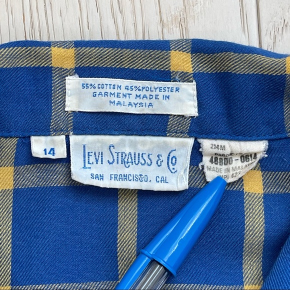 Vintage 50s Levi’s Levi Strauss & Co Window Pane Western Button Up Shirt Blouse - Picture 4 of 11